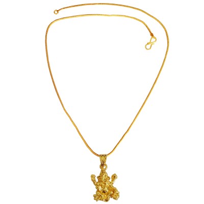 Ganesh Pendant Gold plated Stylish By Menjewell